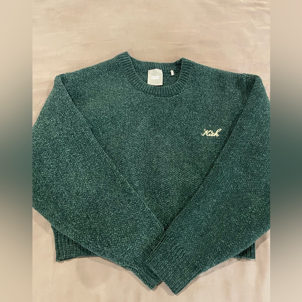 Kith Green Velour Sweater Size M